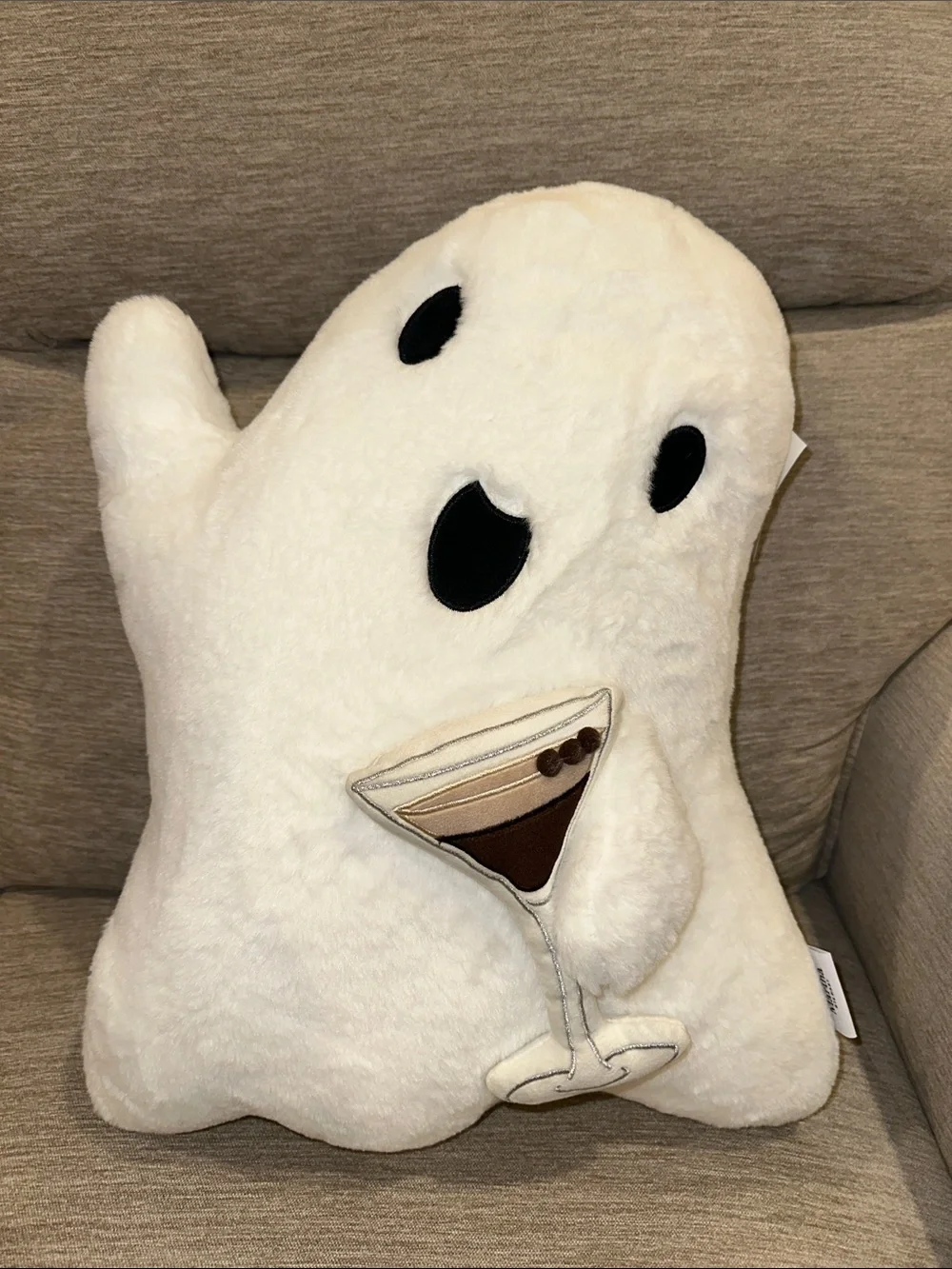 NWT Martha Stewart Espresso Martini Ghost Halloween Pillow